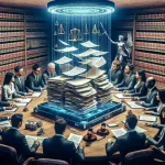 Alt text: "Conselho Nacional de Justiça meeting discussing the approval of digitalization of physical legal processes, highlighting modernization efforts in the judiciary system."