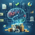 "Imagem ilustrativa de um gráfico de crescimento financeiro com elementos de inteligência artificial, representando como a IA está transformando a gestão financeira pessoal."